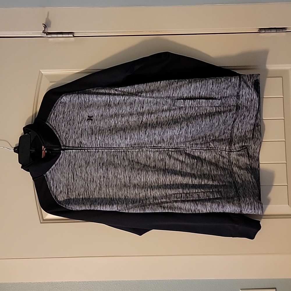 Men's Hurley Buckle Zip Up Gray Jacket Sweatshirt, Size Large